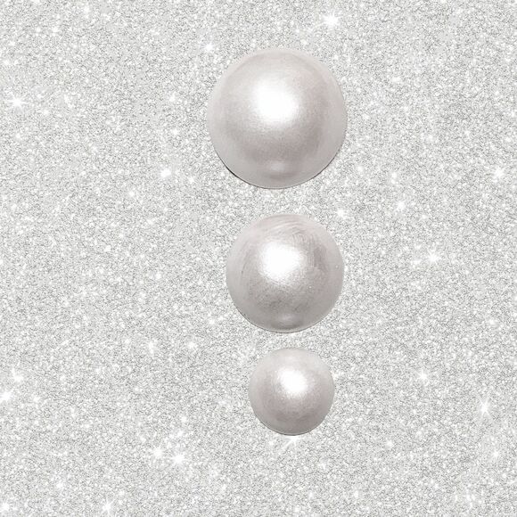 THREE (3) Chalkware Bubbles - WHITE PEARL - Picture 1 of 3